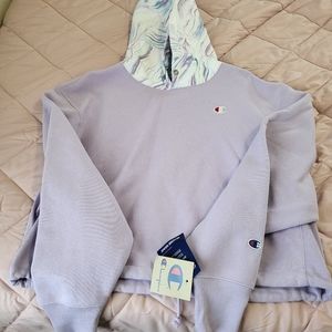 Champion Reverse Weave Cinch Bottom Marble Hoodie